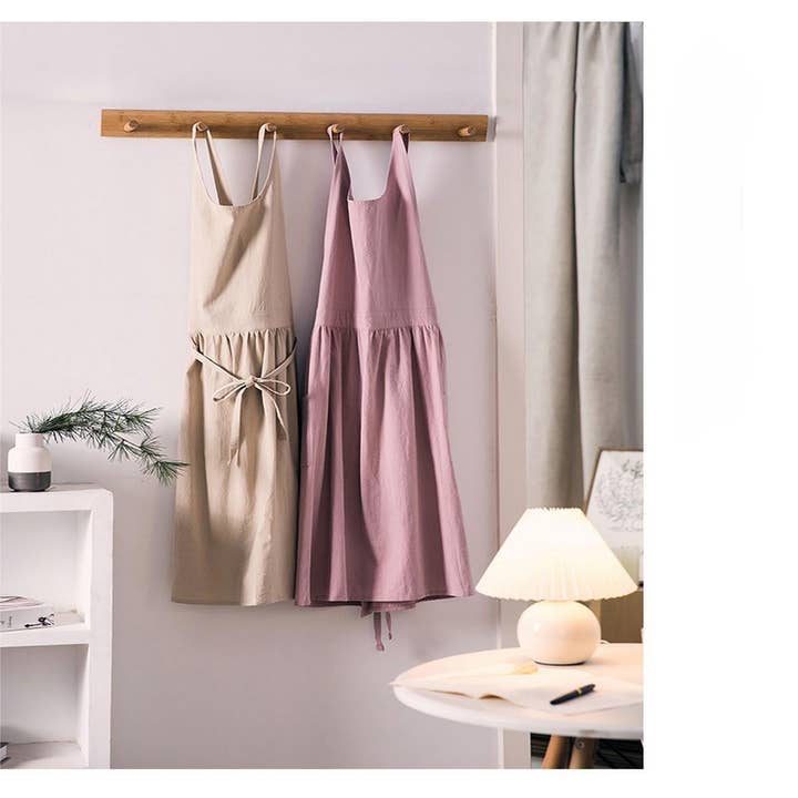 NINEXIS - Wholesale Apron - CWMM1832_Cotton Linen Household Kitchen Apron Work Apron