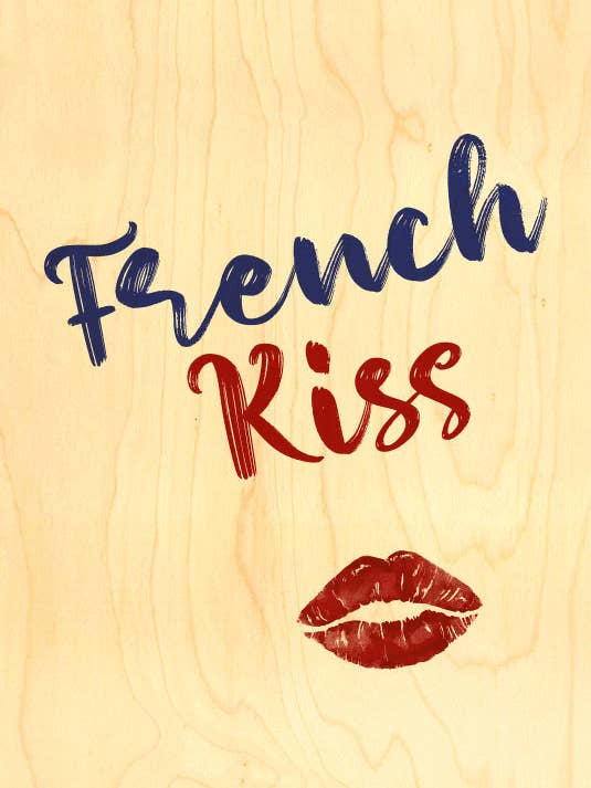 HOUTEN ANSICHTKAART / FRENCH KISS voor wholesale door Hironwoods