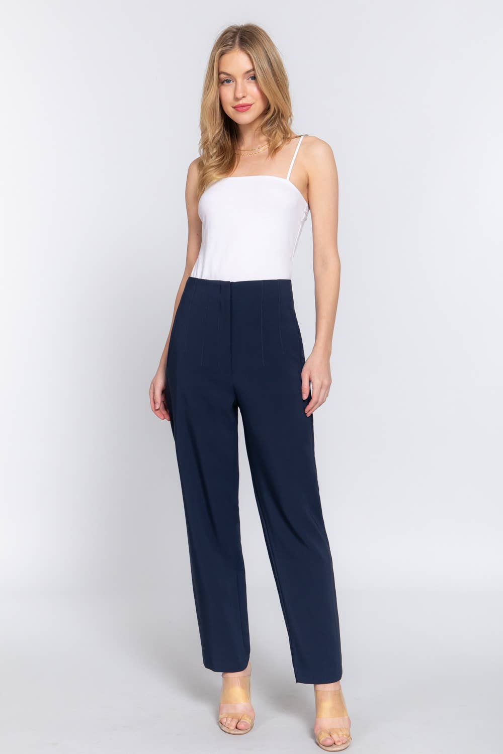 Active Basic | Active USA – Großhandel Hose – Damen – Lange Hose mit hoher Taille und Paillendetail36