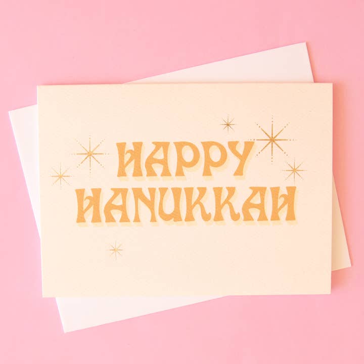 Happy Hanukkah Card | Ivory for wholesale by Sunshine Studios