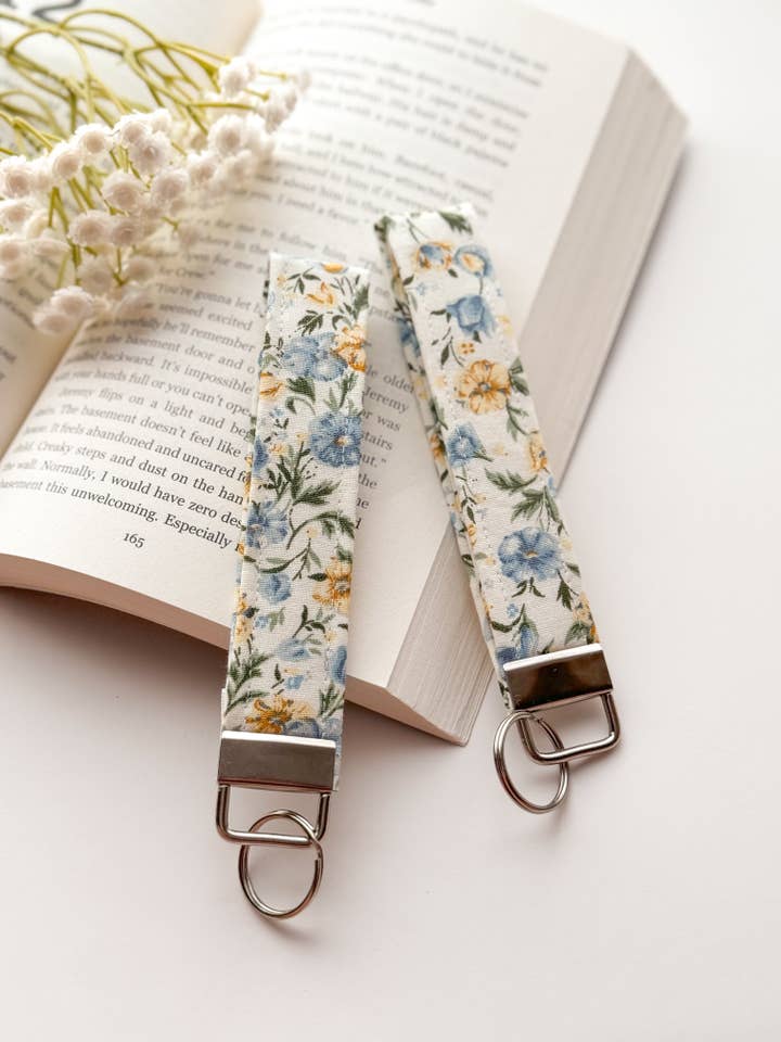 Vintage Floral Keychain, Keychain Wristlet, Key fob, Fall for wholesale by Peachy Daze Boutique