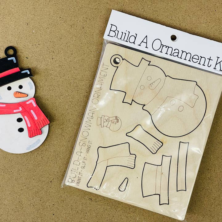 Reclaimed Woodworks Home Decor - Wholesale DIY Craft Kit - DIY Build a Snowman Ornament Kit CHRISTMAS CRAFT KIT2