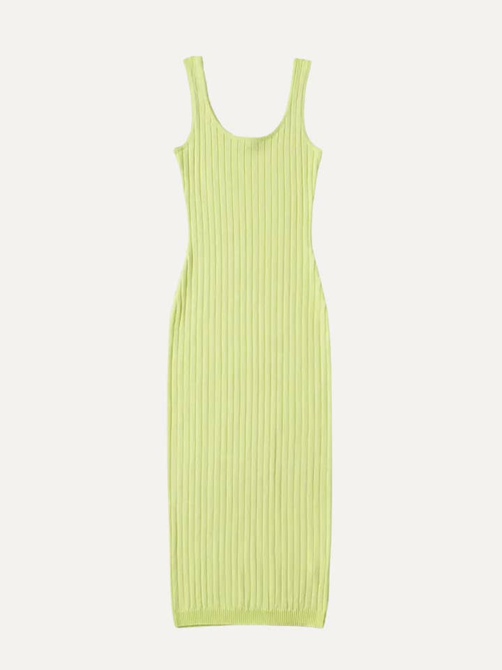 Milos Rib Knit Midi Dress Acid for wholesale by Jasmine Alexa