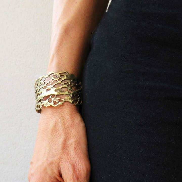 Kimya Joyas - Wholesale Cuff Bracelet - Organic Bronze Wide Bracelet1