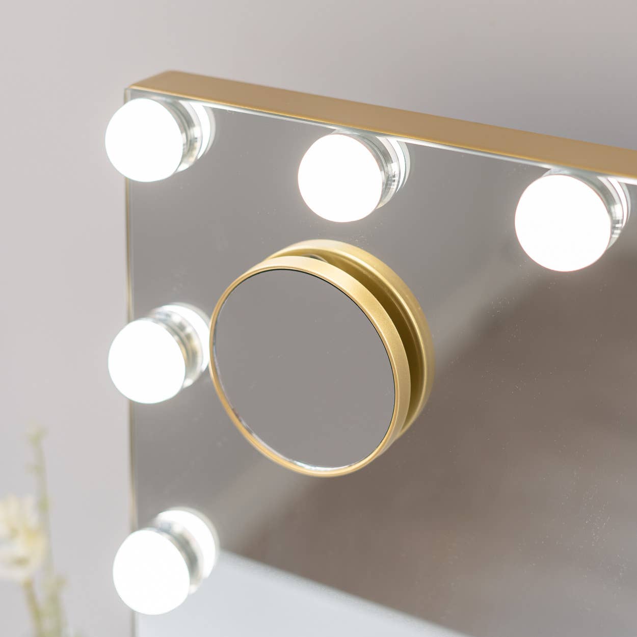 Flamingueo - Wholesale Vanity Mirror - Espejo dorado con 15 luces LED, 3 modos de luz, ENCHUFE EUROPEO7