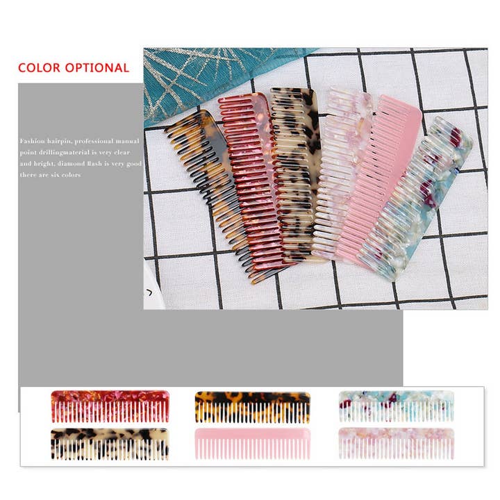 ACCITY - Wholesale Hair Brush/Comb - VINTAGE ACETATE HAIR COMB DENSE TOOTH COMB_CWAHA41987