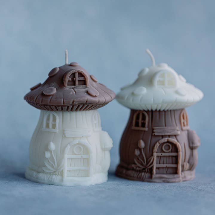Verba Candle Co – wholesale Novelty candle – Easter Mushroom house candle, tabletop decor4