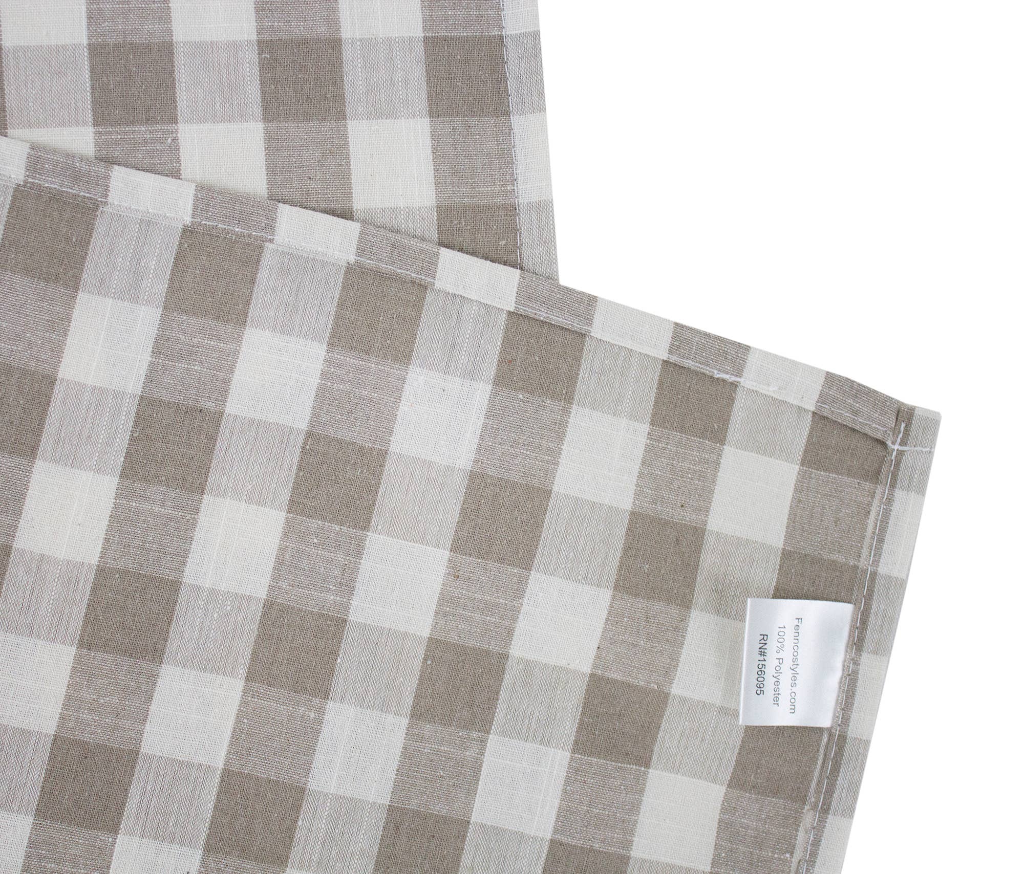 Fennco Styles - Wholesale Table Runner - Classic Gingham Khaki & White Table Runner4