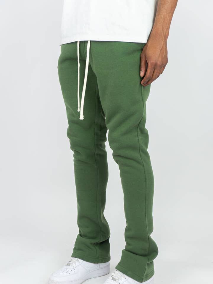 475 Pantalon de survêtement en polaire empilée - Olive pour la vente par Rebel Minds