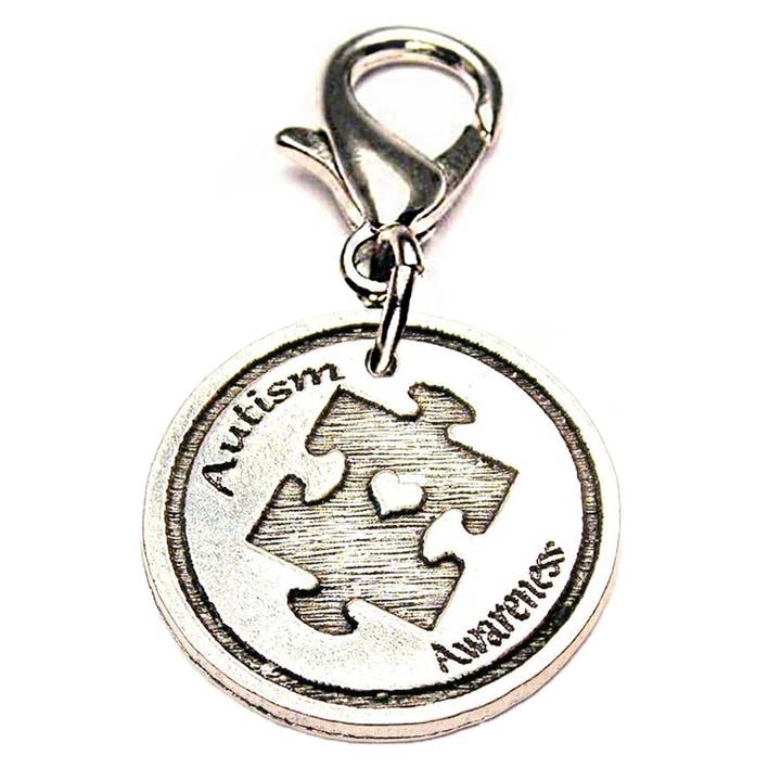 Autismus-Bewusstsein mit Puzzleteil Zipper Pull Fundraising für den Großhandel von Chubby Chico Charms