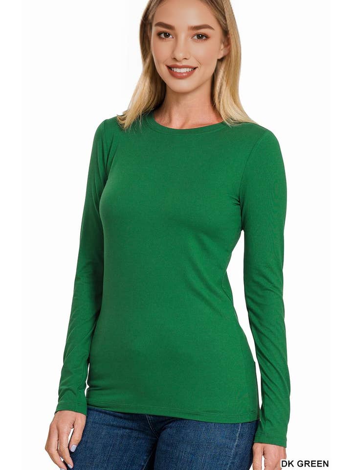 42POPS - Wholesale Knit Top - Women's - ,.0731 Microfiber Long Sleeve Tee SI-249052