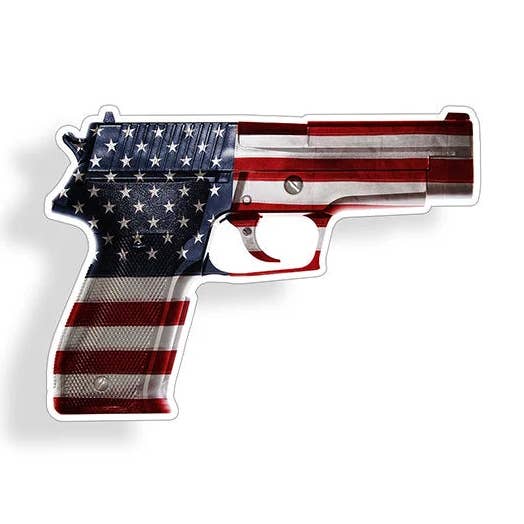 Autocollant Mini USA Flag Gun pour la vente par Real Sticky