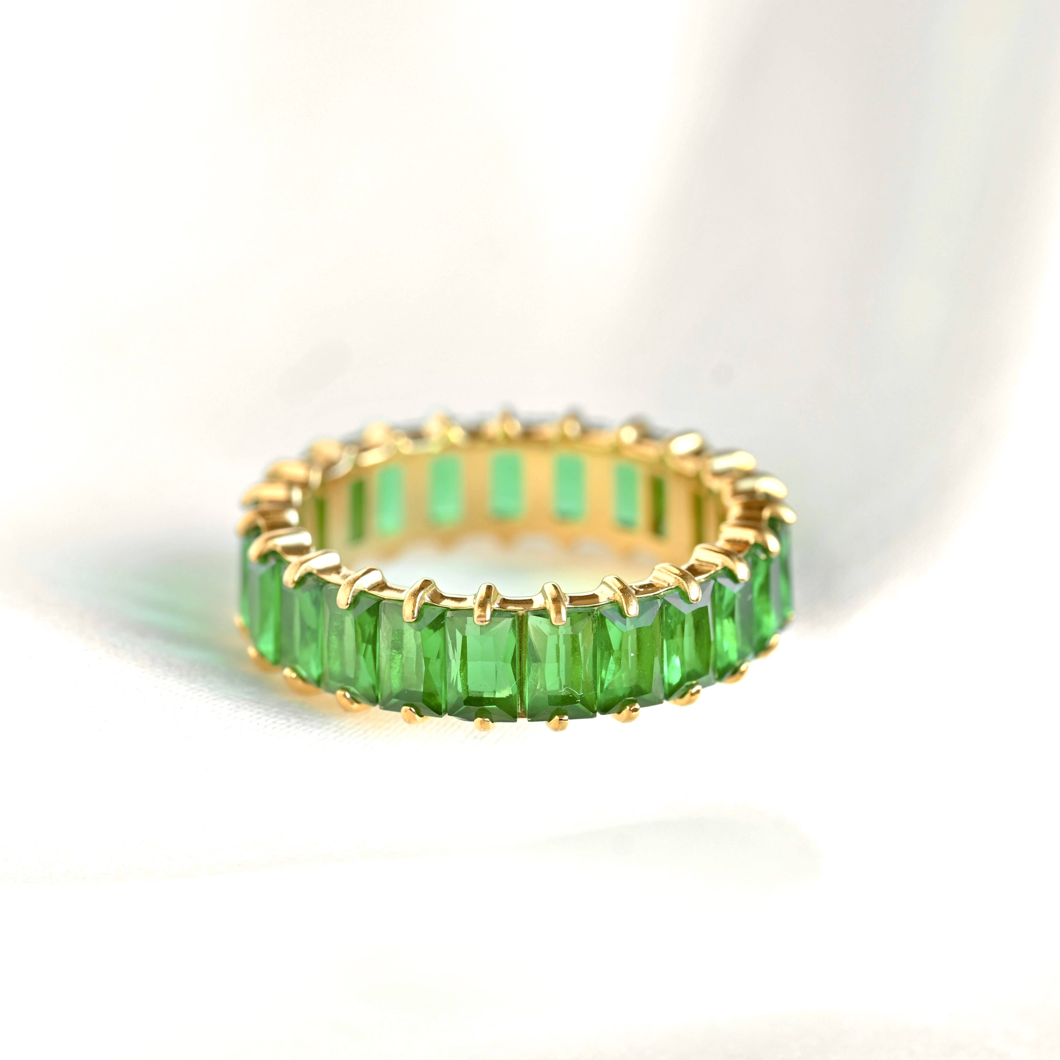 Blueyejewelry - Wholesale Multi-Stone Ring - Baguette Diamond Ring - Wide Baguette-cut CZ Ring 15