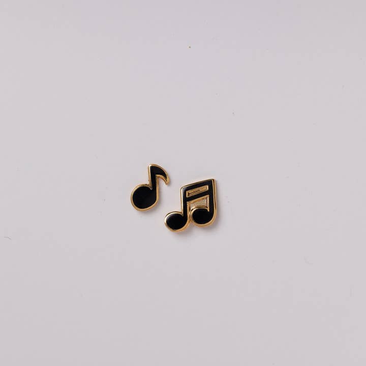 Yellow Owl Workshop - Wholesale Stud/Post Earrings - Musical Notes Earrings - Gold Jewelry Musician Gift 0