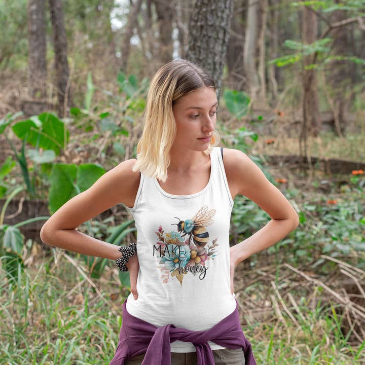 Adult Tank - Floral Bee Make Honey for wholesale by Words of Ivy