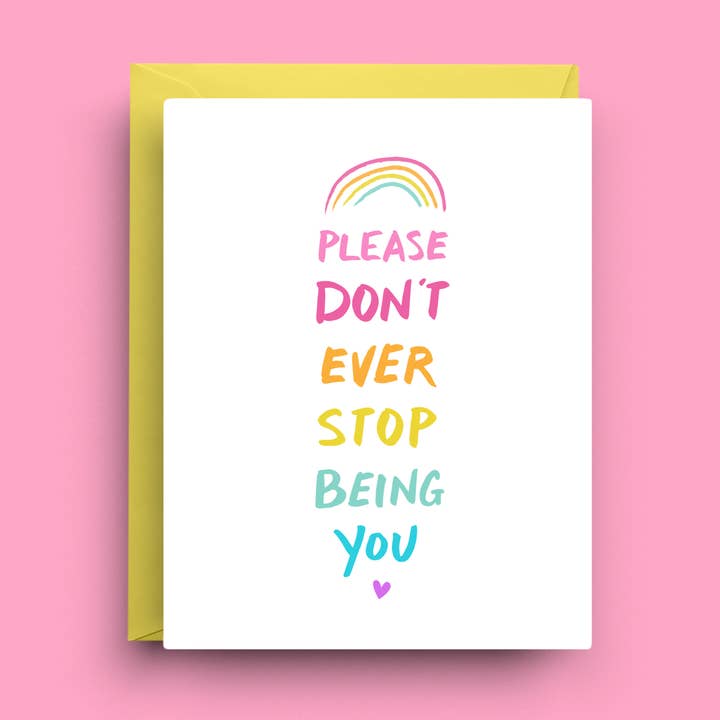 Encouragement Card - Rainbow Pride Be Yourself for wholesale by Nicole Marie Paperie