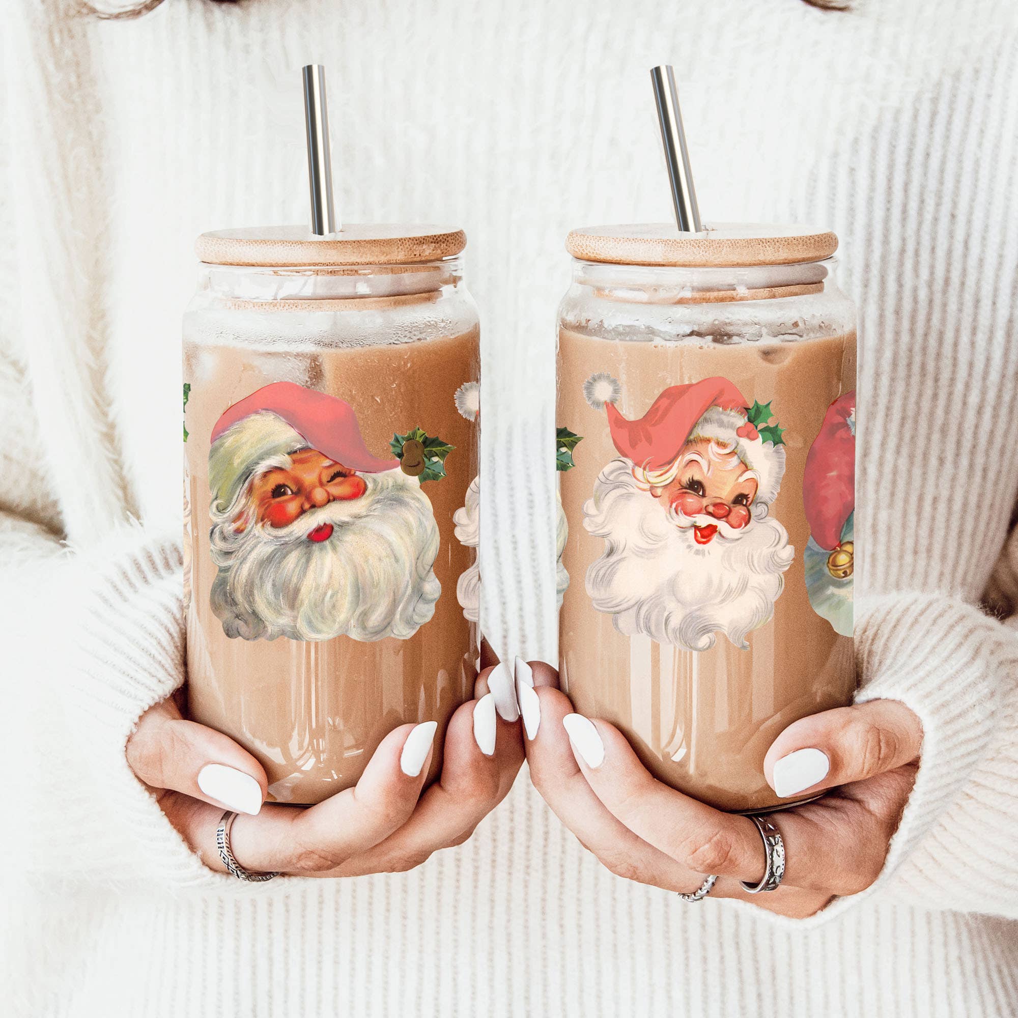 Gia Roma - Vente Gourde/bouteille isotherme - Verres en verre et cadeaux de cuisine de Noël Candy Cane90