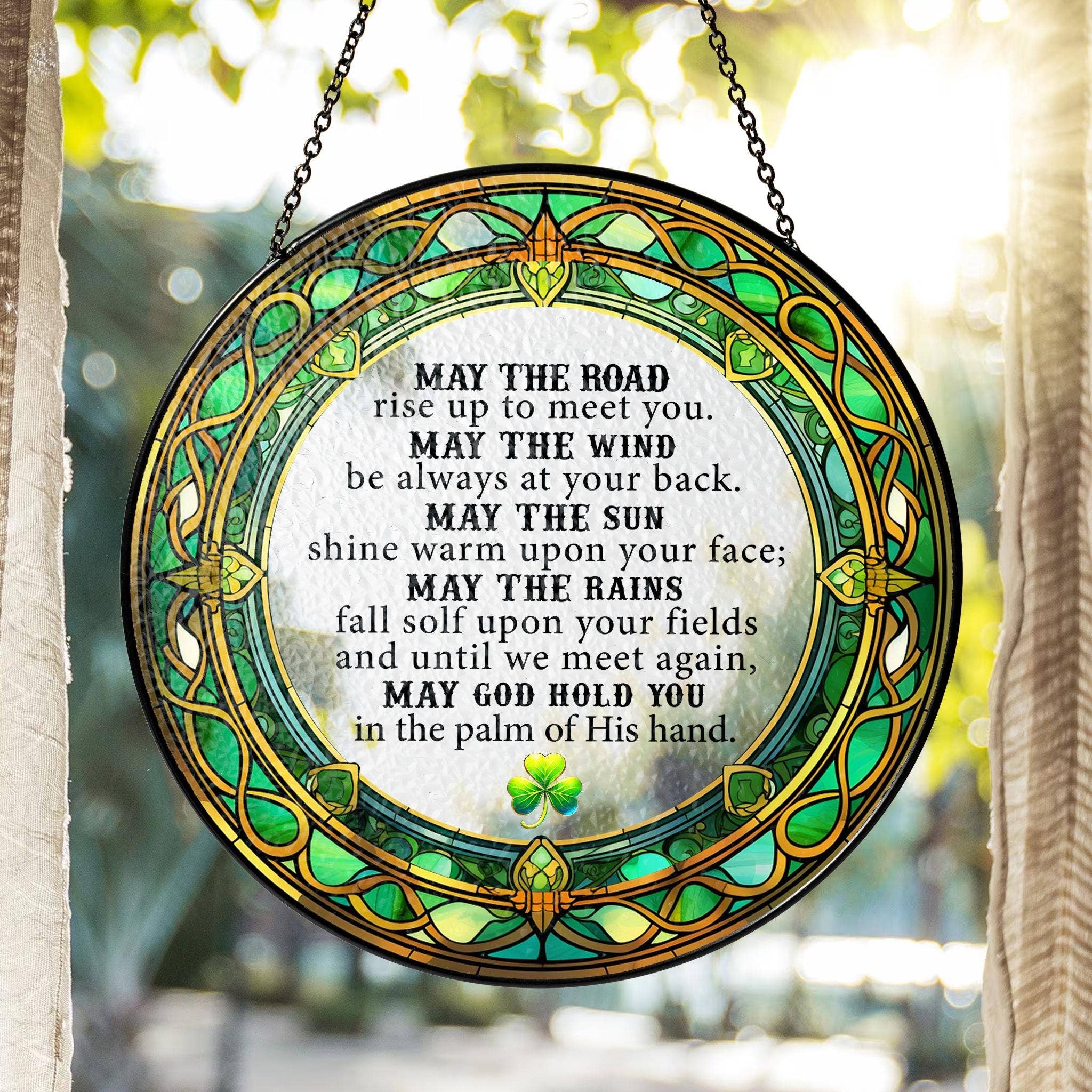 NVC Ecommerce LLC - Wholesale Suncatcher - Irish Blessing Stained Glass Suncatcher, Gift for Home 2