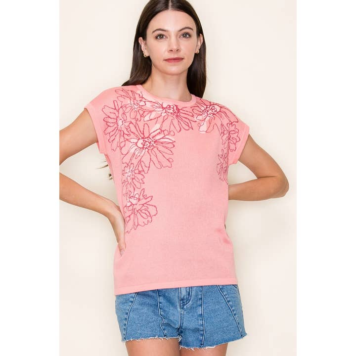 STACCATO - Wholesale Knit Sweater - Women's - FLOWER JACQUARDED SWEATER TOP