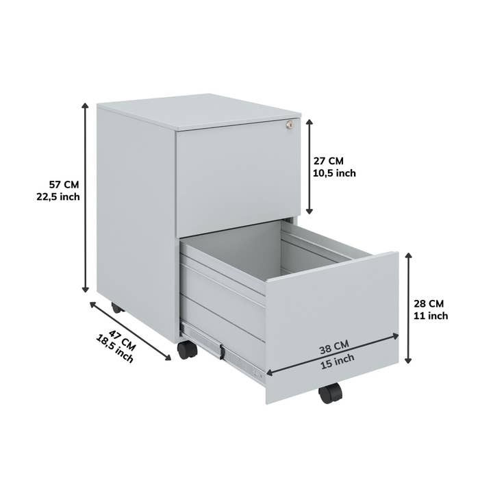 CEHA USA – Engroshandel Skab – Ceha 2 skuffe mobilarkivskab med lås6