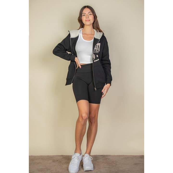Black Pearl Clothing - Vendita all'ingrosso Felpa con cappuccio - Donna - Felpa con cappuccio e cerniera con stampa a goccia