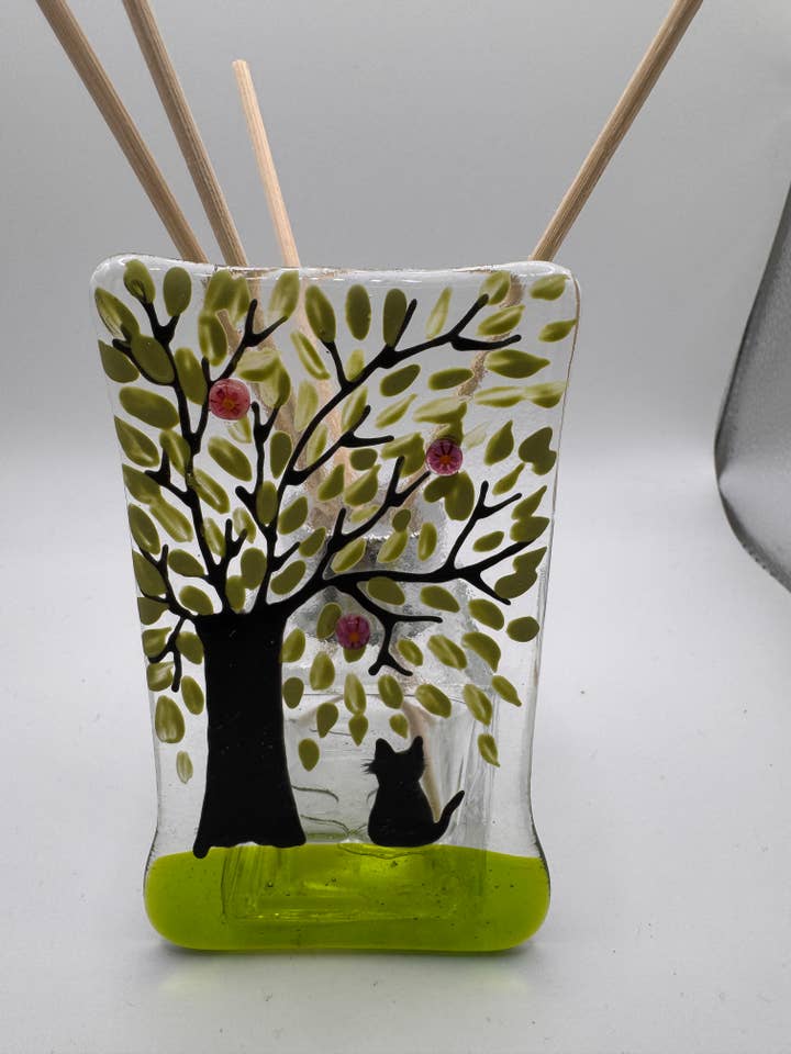 Spring Cat diffuser bottle for wholesale by Ally Glass Studio