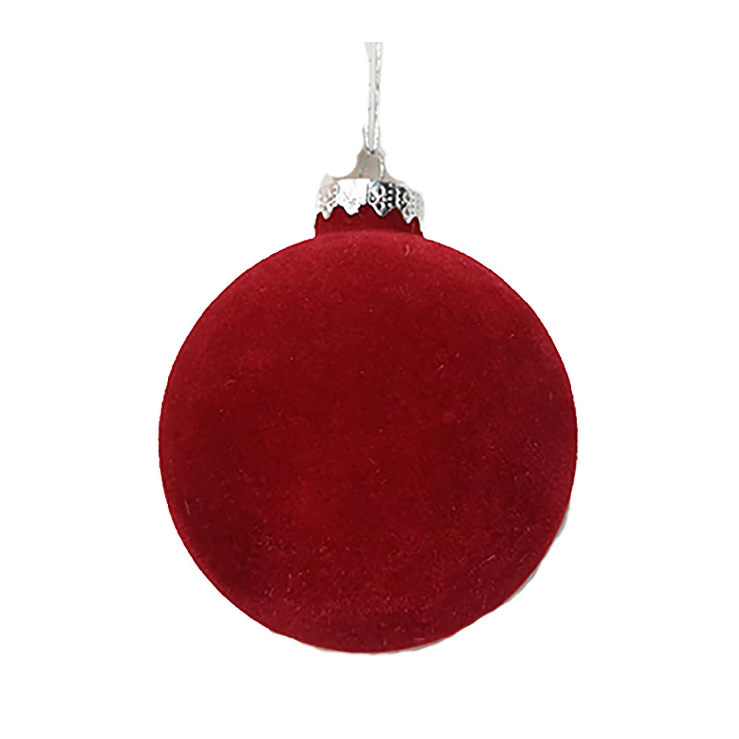 A&B Home Group Inc. - Wholesale Ornament - D3" Glass Velvet Ball Ornament - Red0