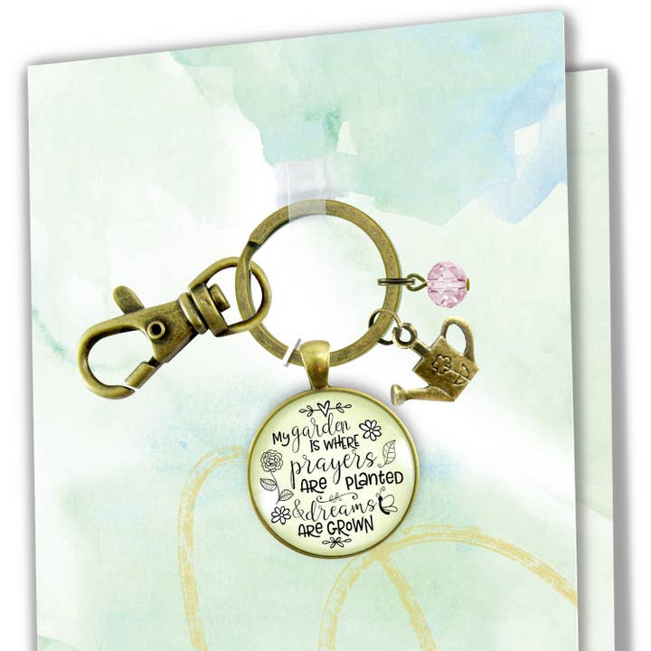 Faithful Gardener Keycha Garden Where Prayers Planted Gift ^ for wholesale by Gutsy Goodness