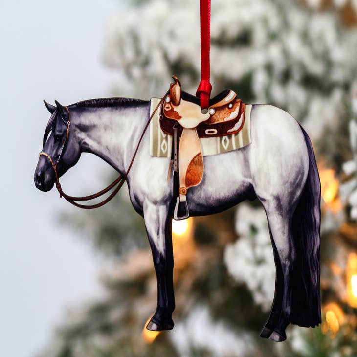 Wholesale Blue Roan Western Quarter Horse Ornament for your store - Faire