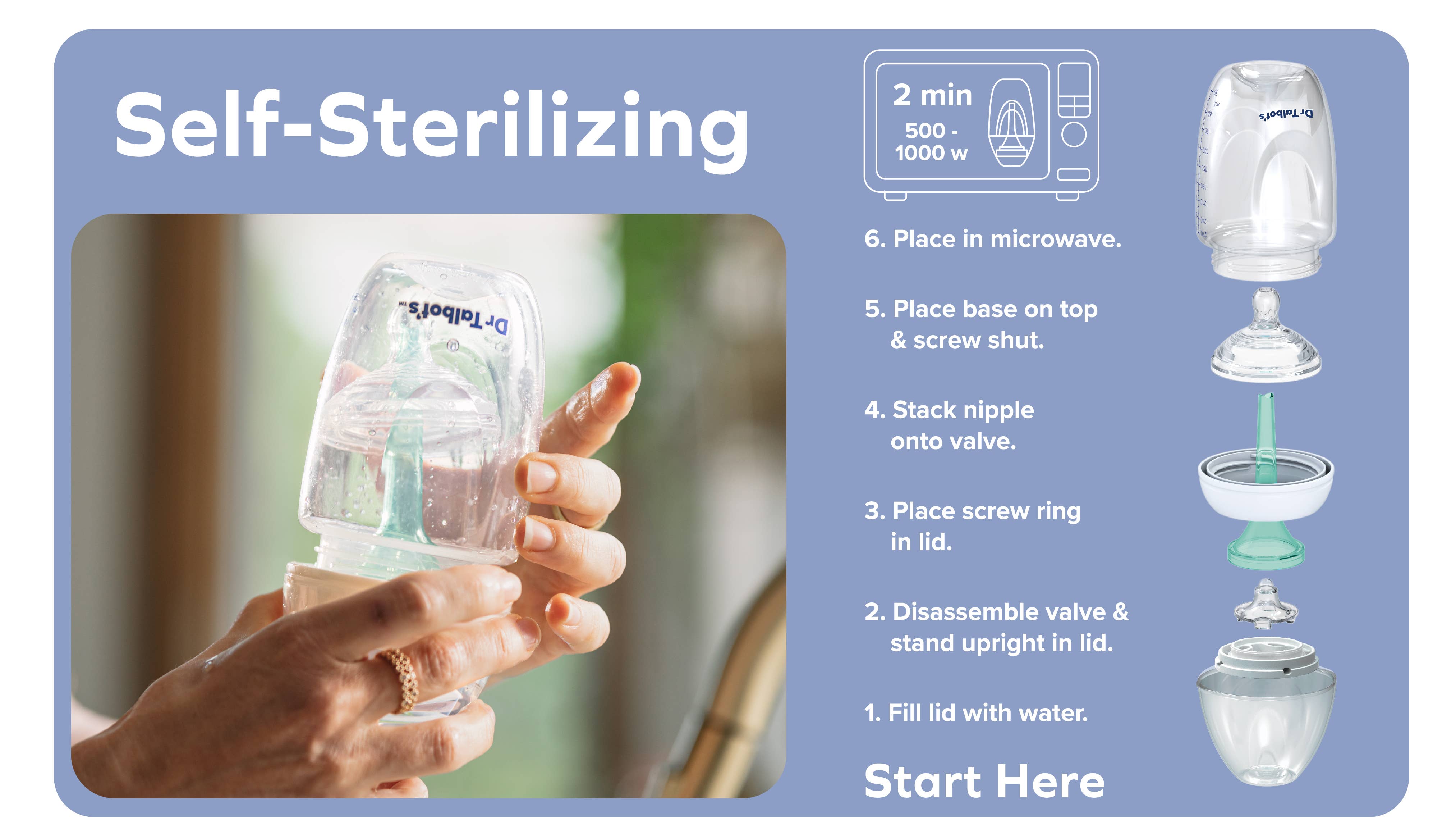 Dr. Talbot's - Wholesale Baby Bottle - Dr. Talbot's 2 Pack Anti-Colic Bottles, 6 oz or 9 oz1