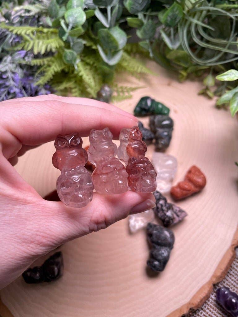 Copper Ashes - Wholesale Spiritual Stone/Crystal - Crystal Skull with Owl16