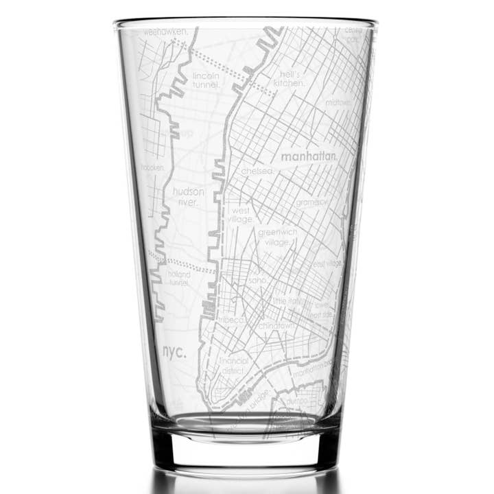 NYC, NY City Map - St. Patrick's Day - 16 oz Pint Glass for wholesale by Well Told