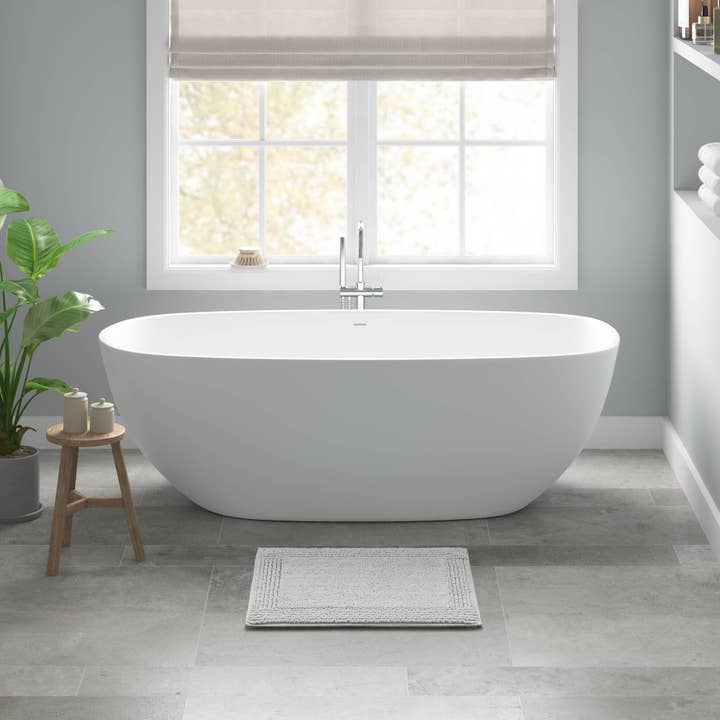 Olliix - Wholesale Bath Mat - Reversible Cotton Bath Rugs, Grey1