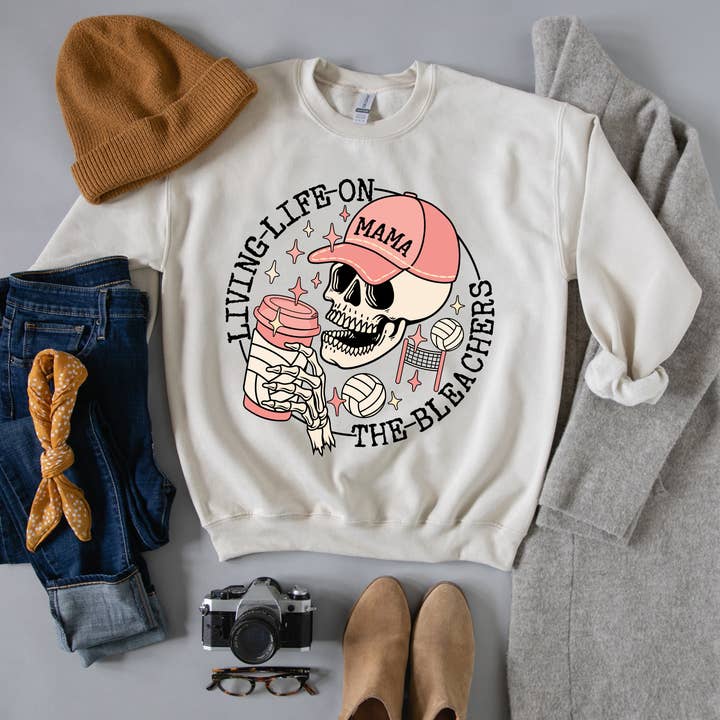 Living Life On The Bleachers Fleece - Volleyball for wholesale by MidWest Tees