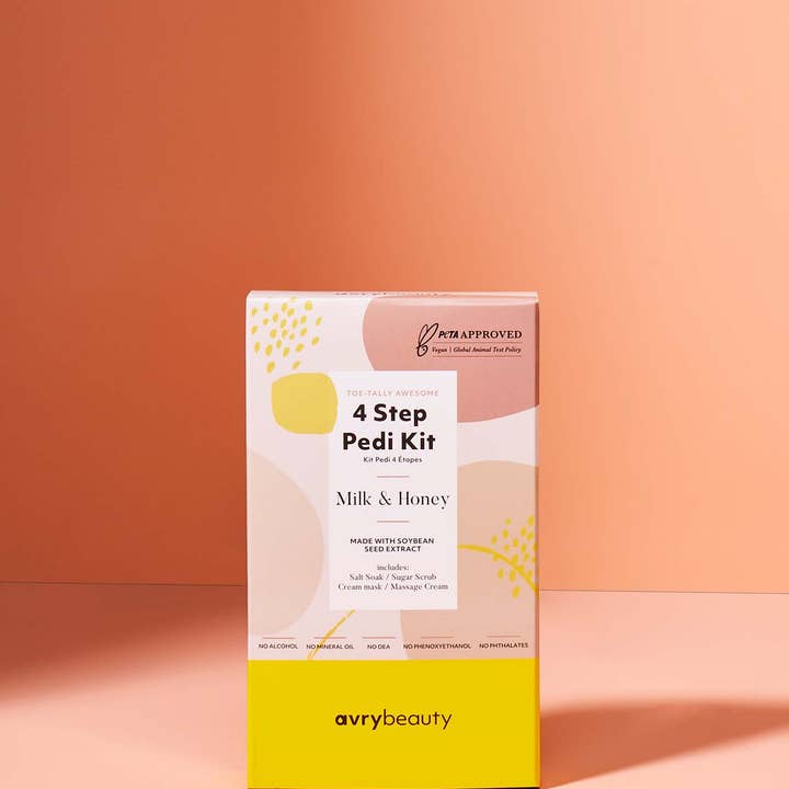AvryBeauty - Wholesale Nailcare Set - Milk & Honey 4 Step Pedi Kit
