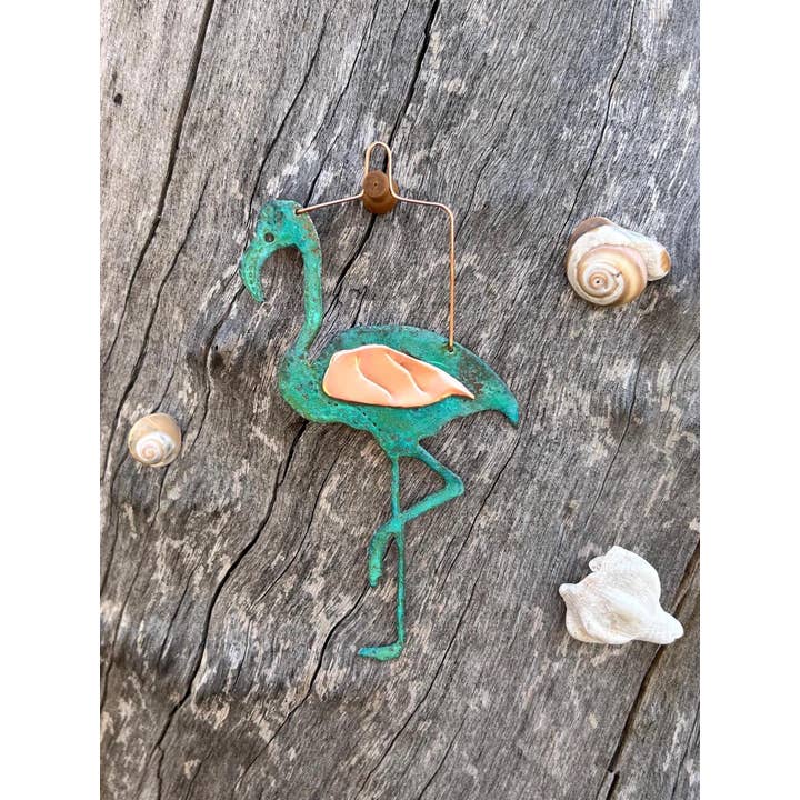 Dos Damas Designs - Wholesale Ornament - Flamingo Copper Christmas Ornament1