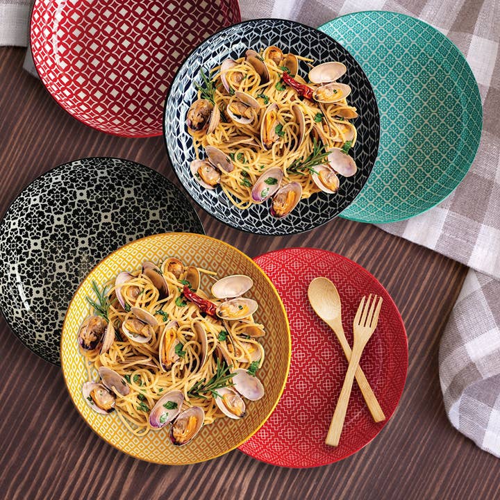 Set di 6 ciotole per pasta da 8,5" Color Festival per la vendita all'ingrosso da parte di AH Bright