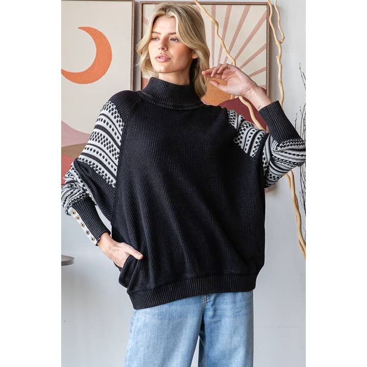 Oli&Hali - Wholesale Knit Sweater - Women's - WASHED THERMAL MOCK NECK LONG SLEEVE TOP7