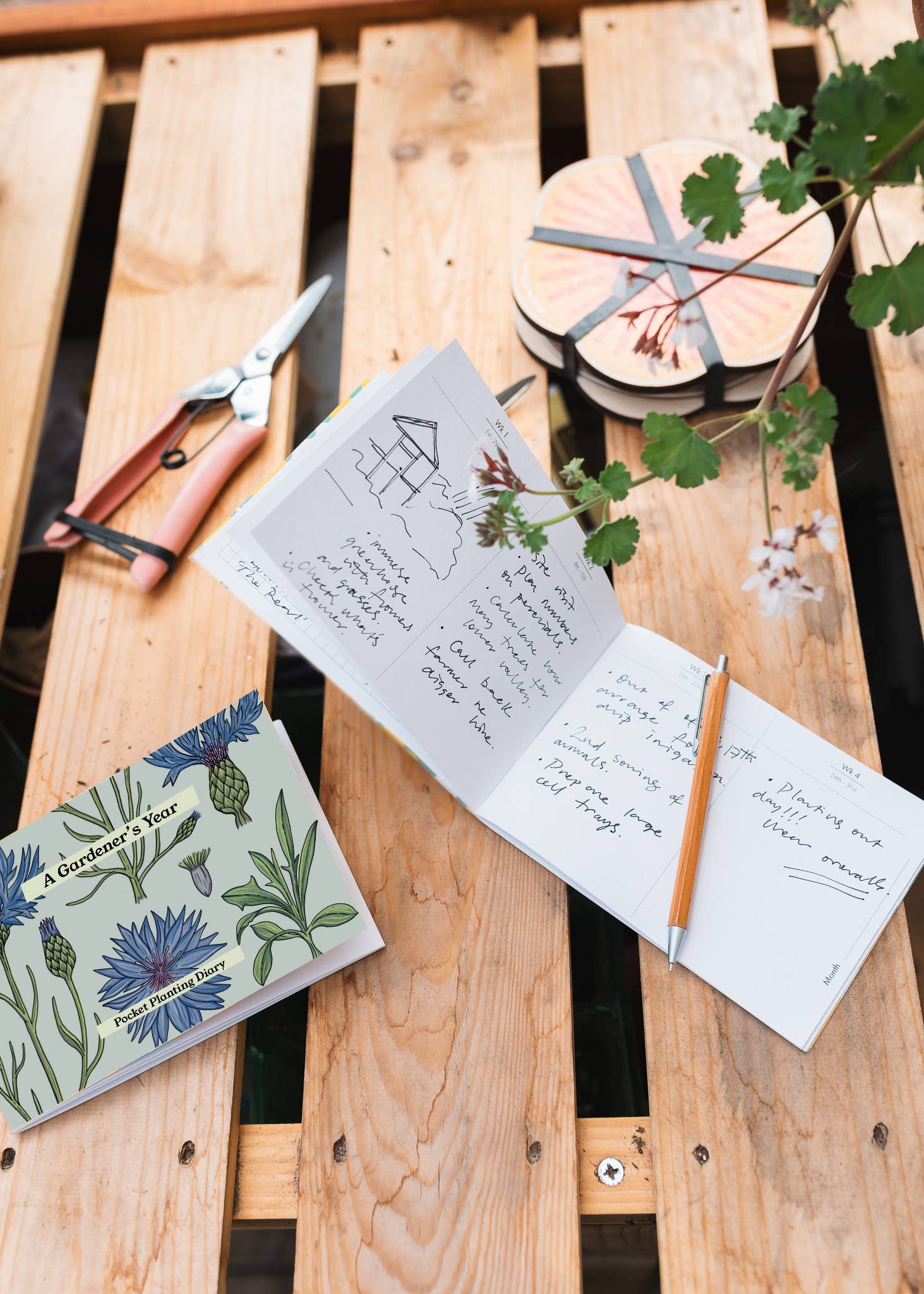 Studio Wald - UK Made - Wholesale Journal/Diary - Gardener's Diary - Vintage Cornflower2