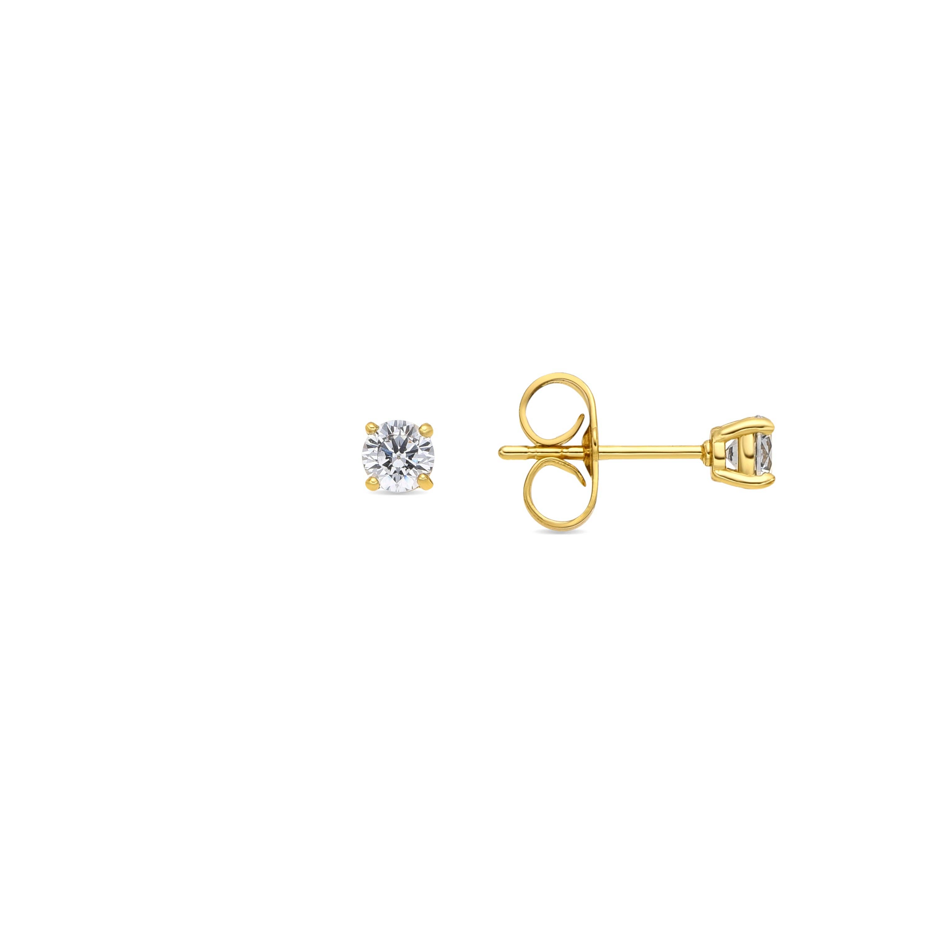 Luxenter - Vente Clous d'oreille - Boucles d'oreilles Luxenter avec zirconium brillant finition or jaune 18k - Verak0