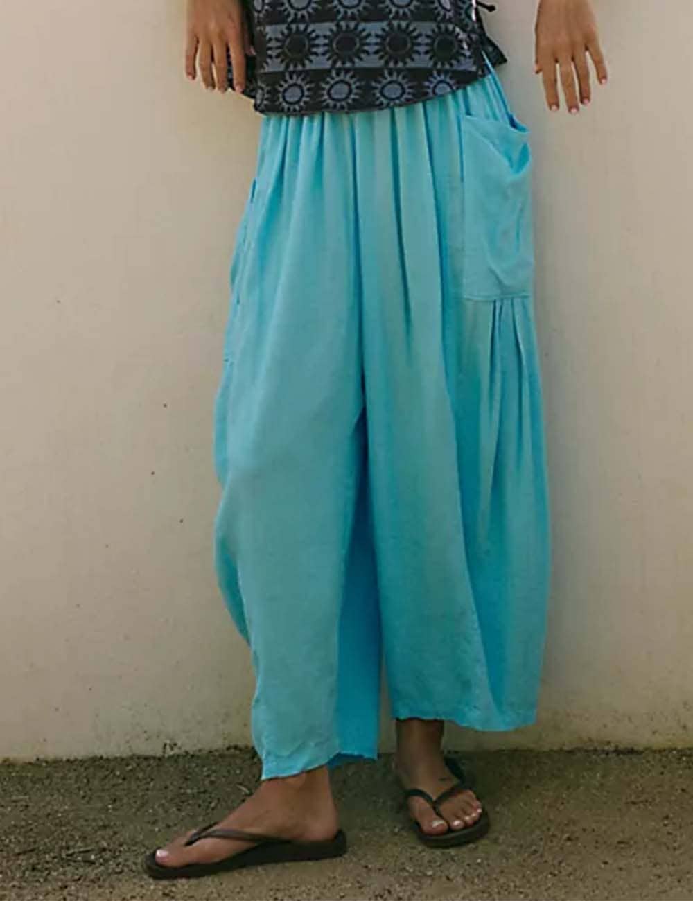 Sweetkama - Wholesale Pants - Women's - Ladies Elastic Waist String Tie Pocket Cuzy Pants13