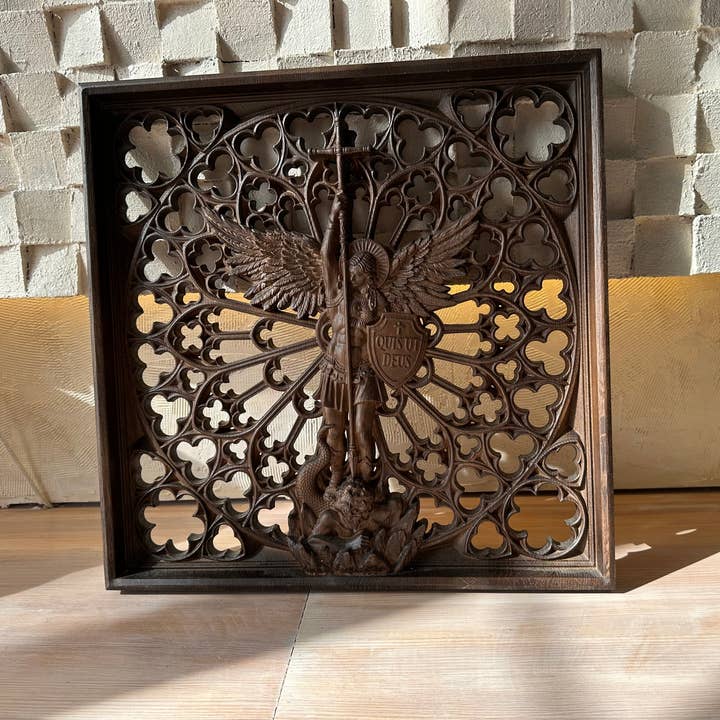 KozakWorkshop – Engroshandel 3D-vægkunst – Ærkeenglen Michael kristen håndlavet dekoration personlig gave18