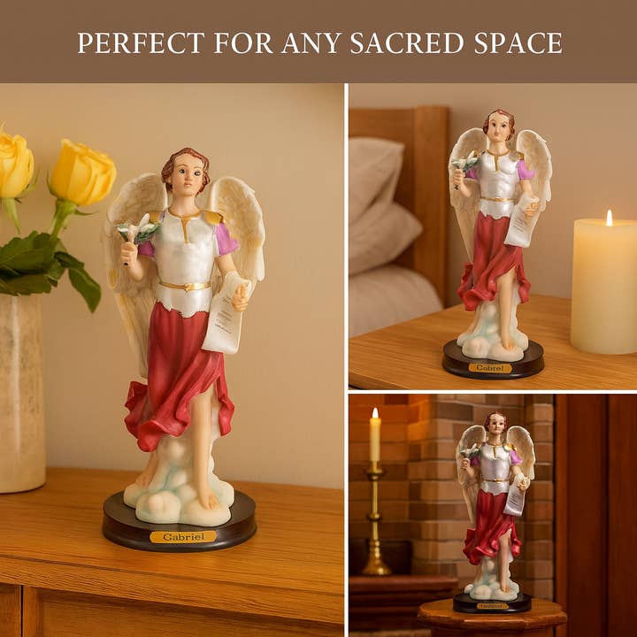 mrcjsales - Wholesale Decorative Figurine - Archangel Gabriel Resin Statue –Estatua Arcángel San Gabriel6