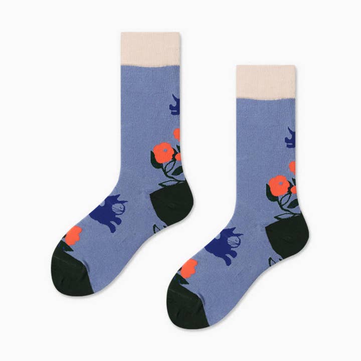 Bears Paint Cartoon Casual Cotton Creative Crew Sokken voor dames en meisjes voor wholesale door Pantsnsox