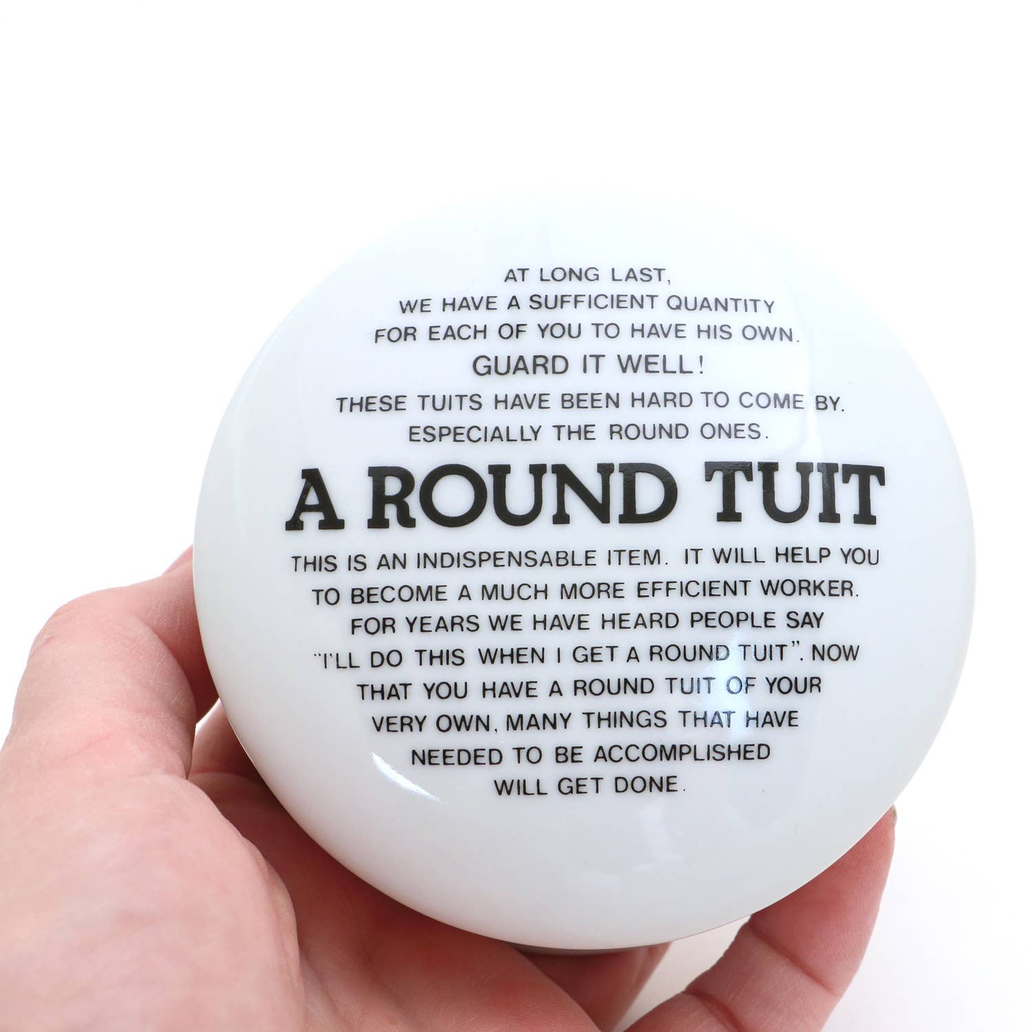 Lenny Mud - Wholesale Gag Gift/Novelty Gift - A Round Tuit ceramic box, novelty gag gift0