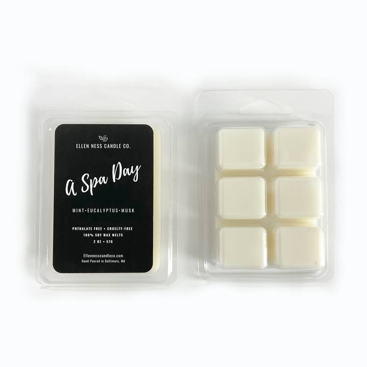 A Spa Day Wax Melt for wholesale by Ellen Ness Candle Co