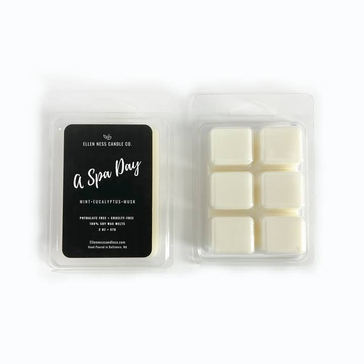 A Spa Day Wax Melt for wholesale by Ellen Ness Candle Co