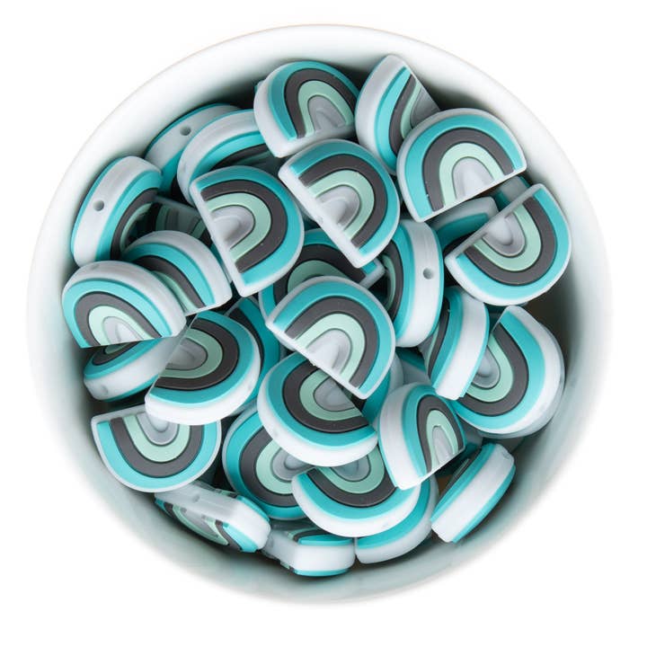 Colorful Rainbow Silicone Focal Beads for wholesale by Cara & Co Silicone Craft Supply