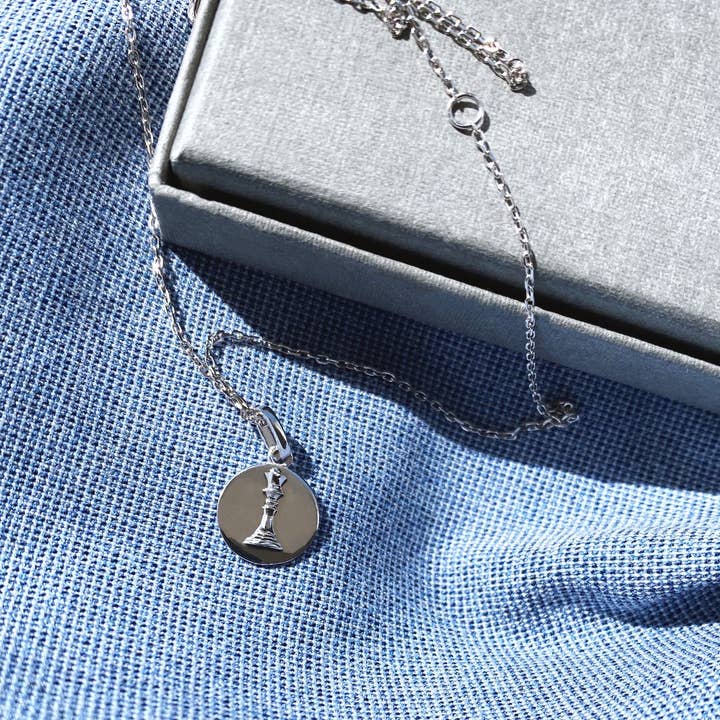 Signature Queen Coin Necklace - Sterling Silver for wholesale by Bella Mayford