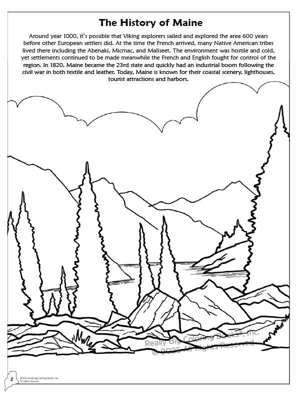 Maine State Kleurboek 8.5 x 11 voor wholesale door Really Big Coloring Books | ColoringBook.com